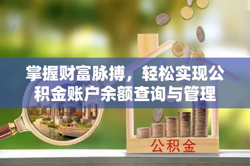 凌源掌握财富脉搏，轻松实现公积金账户余额查询与管理