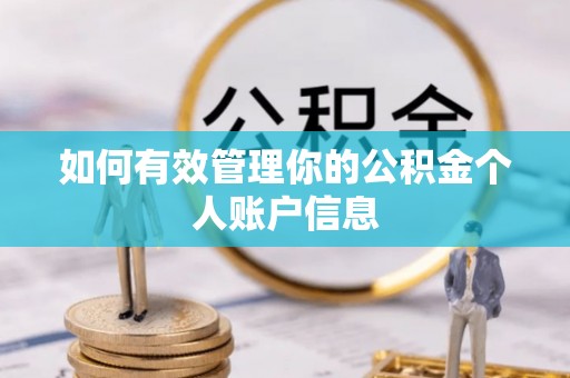 凌源如何有效管理你的公积金个人账户信息